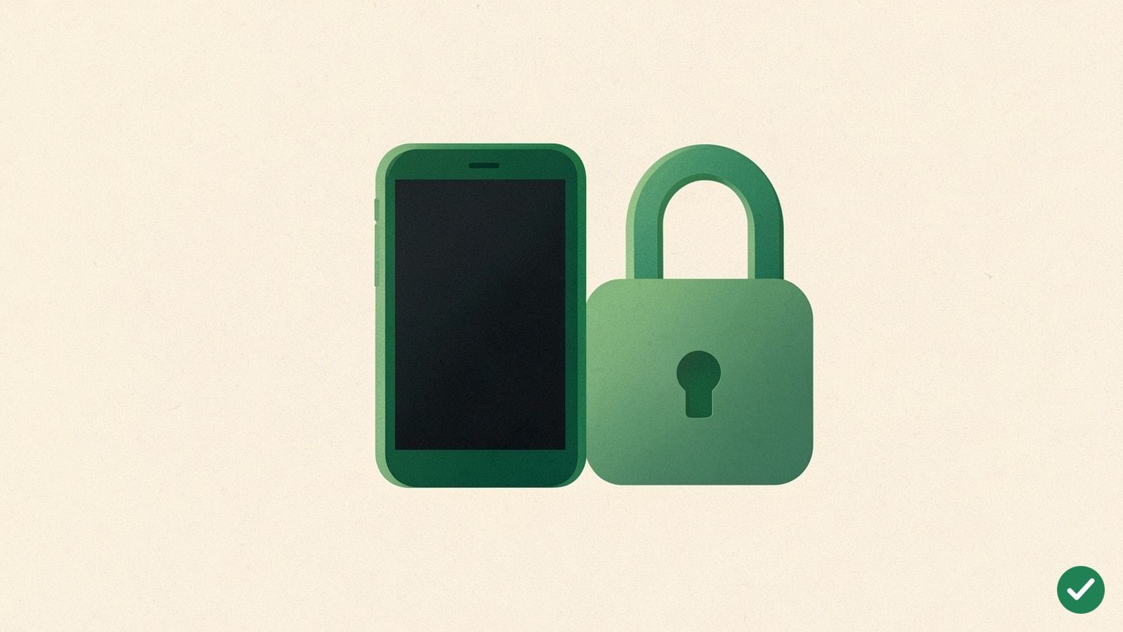 Ilustrace smartphonu s velkou ikonou zámku vedle něj
