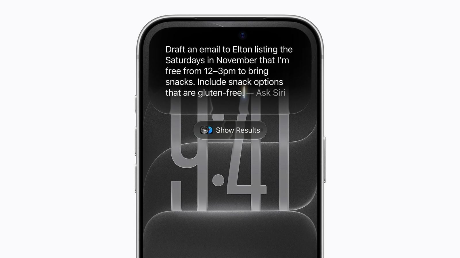 Uživatel využívá funkci Psaní se Siri na iPhonu 18 Pro