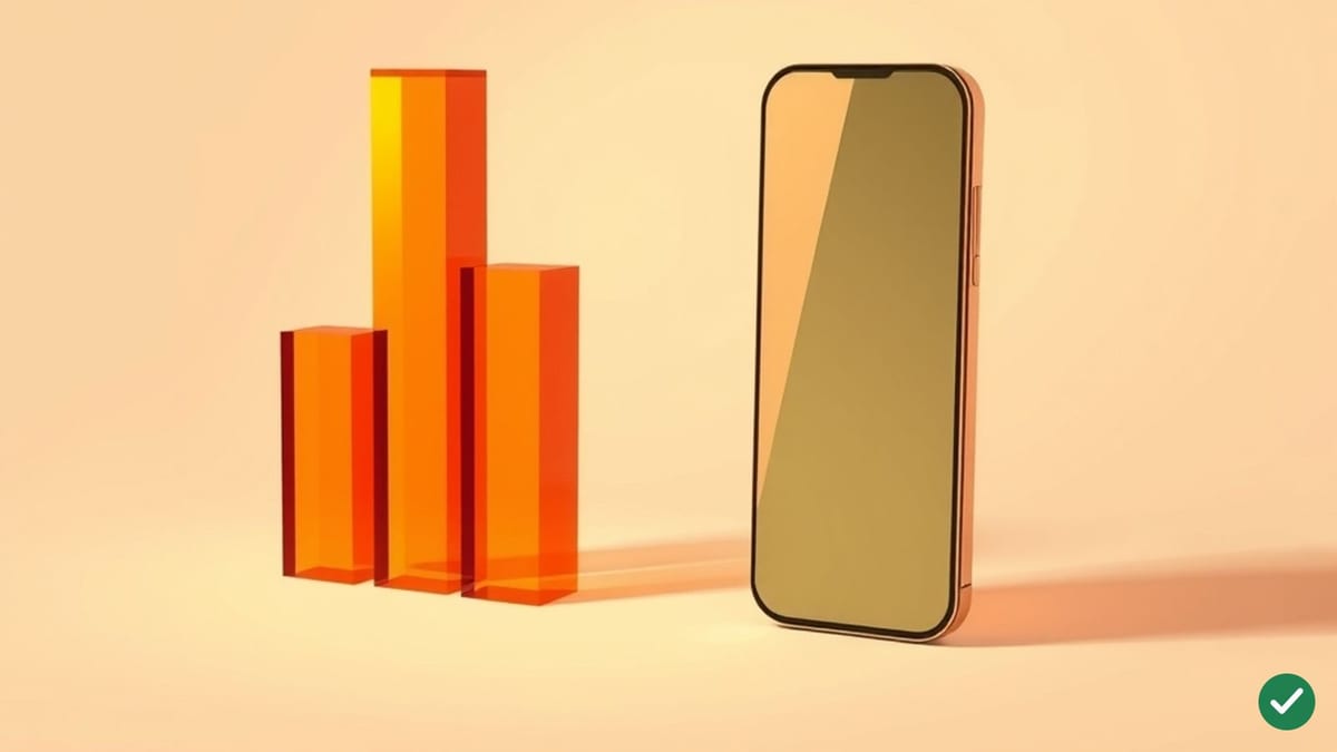 Ilustrace rostoucího sloupcového grafu vedle siluety smartphonu
