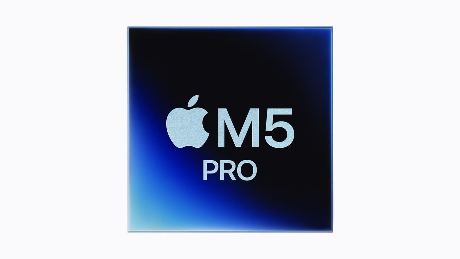 Logo čipu Apple M5 Pro na modro-fialovém přechodu