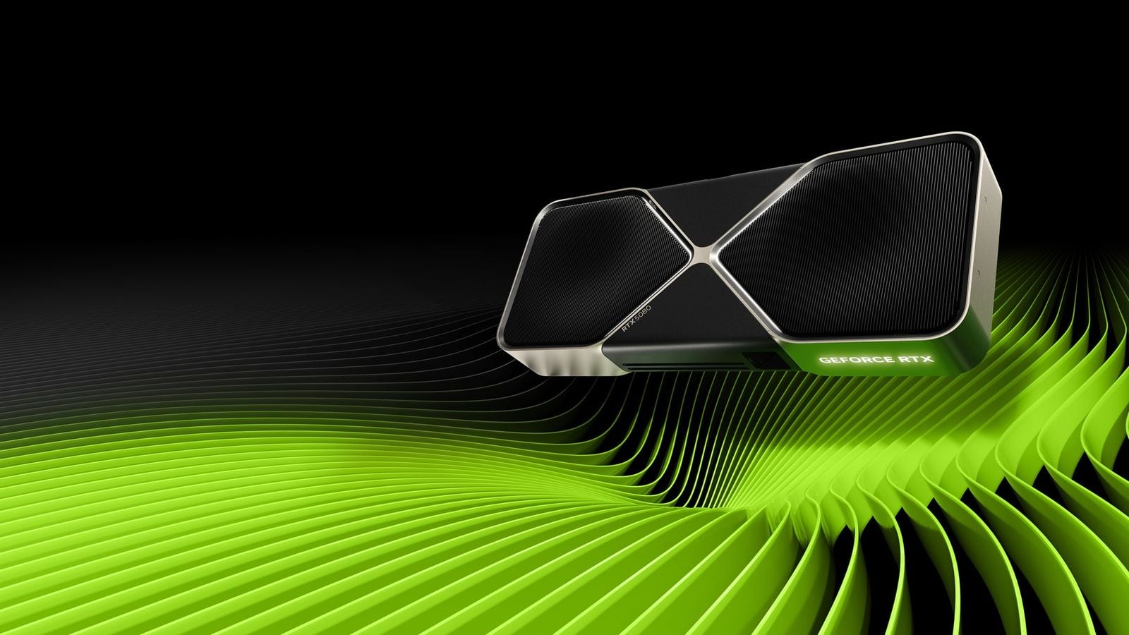 Grafická karta GeForce RTX 5080, oficiální produktová fotka