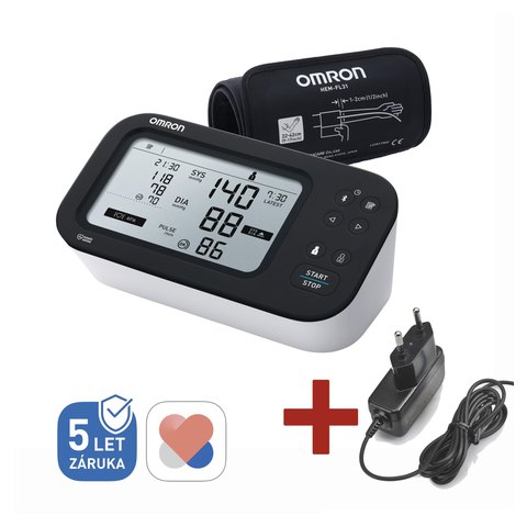 Omron M7 Intelli IT AFib se síťovým zdrojem